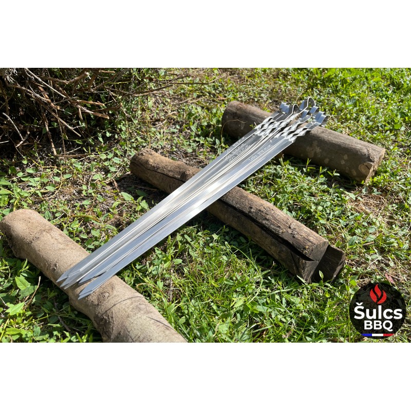 50x Brochettes Inox 60 cm