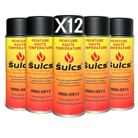 Noir Mat - Peinture professionnelle haute température 900°c - Aérosol 400Ml - Ref. 0915