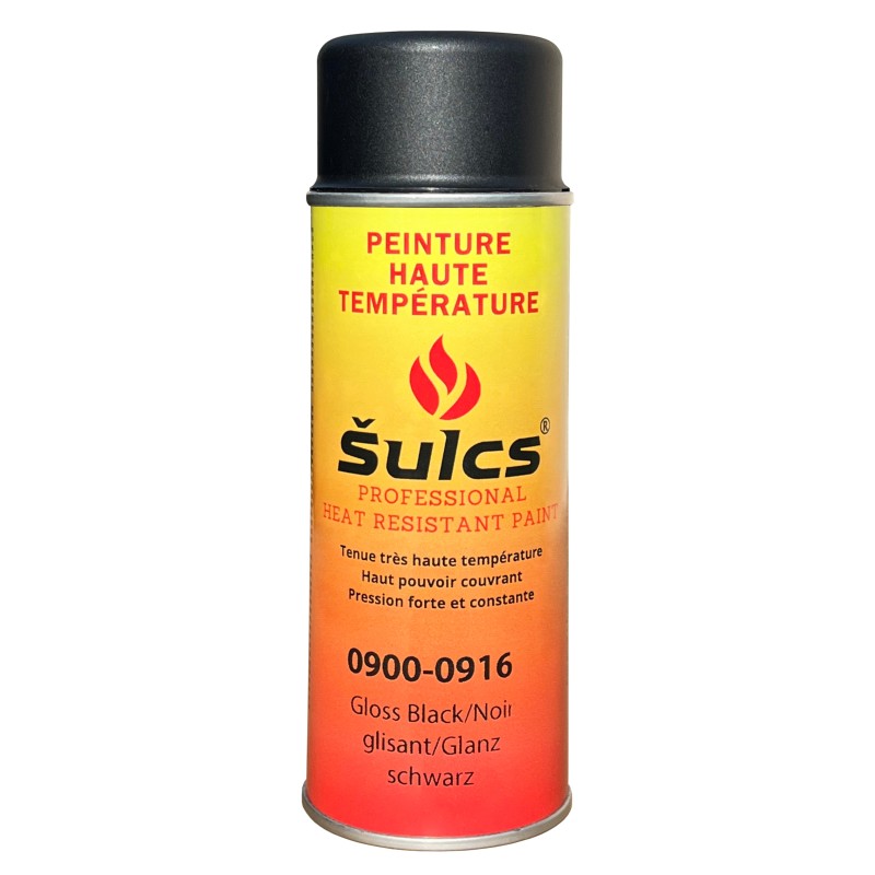 Noir Satin - Peinture professionnelle très haute température 1200°c - Aérosol 400Ml - Ref. 0916