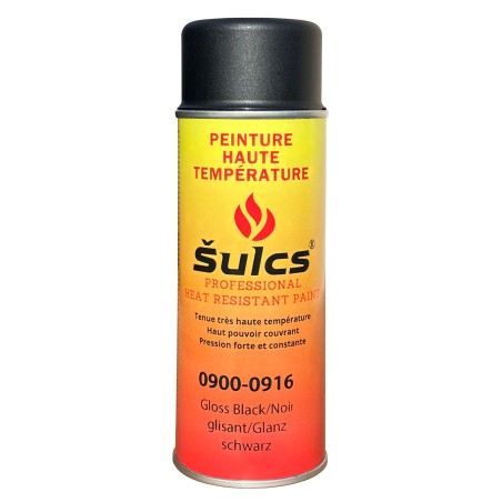 Noir Satin - Peinture professionnelle très haute température 1200°c - Aérosol 400Ml - Ref. 0916