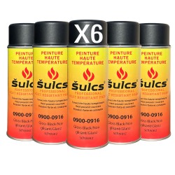Noir Satin - Peinture professionnelle très haute température 1200°c - Aérosol 400Ml - Ref. 0916