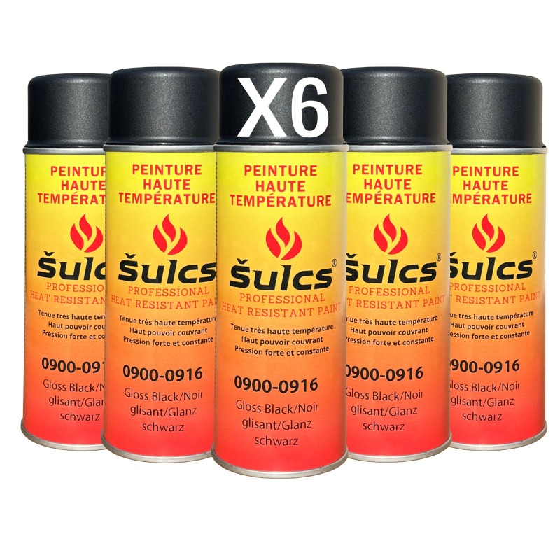 Noir Satin - Peinture professionnelle très haute température 1200°c - Aérosol 400Ml - Ref. 0916