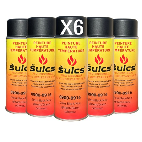 Noir Satin - Peinture professionnelle très haute température 1200°c - Aérosol 400Ml - Ref. 0916