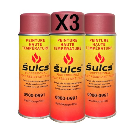 Rouge - Peinture professionnelle haute température 900°c - Aérosol 400Ml - Ref. 0991