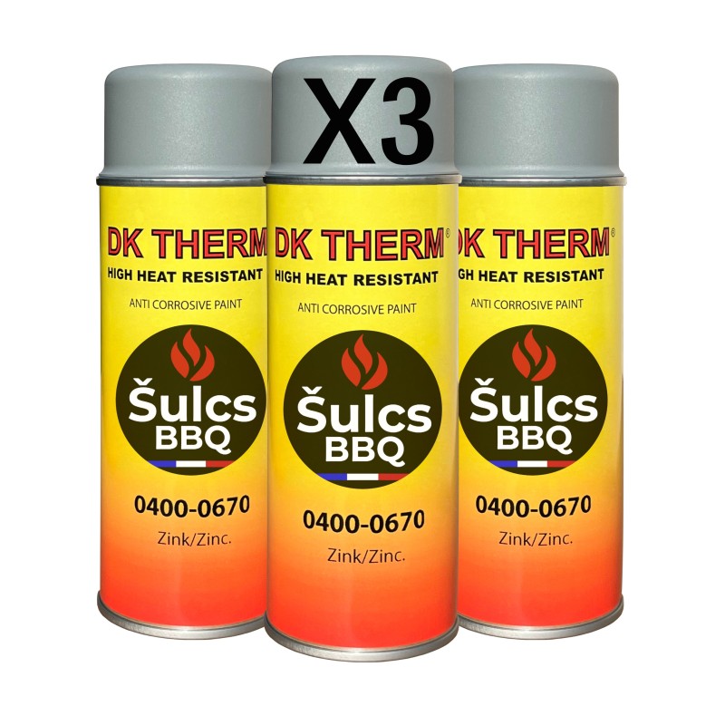 Peinture anti corrosion haute température à base de ZINC - Gris - Aérosol 400Ml - Ref 0670