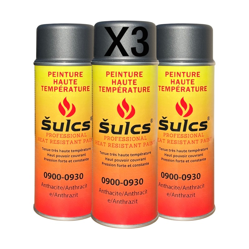 Gris Anthracite - Peinture professionnelle haute température 900°c - Aérosol 400Ml - Ref. 0930
