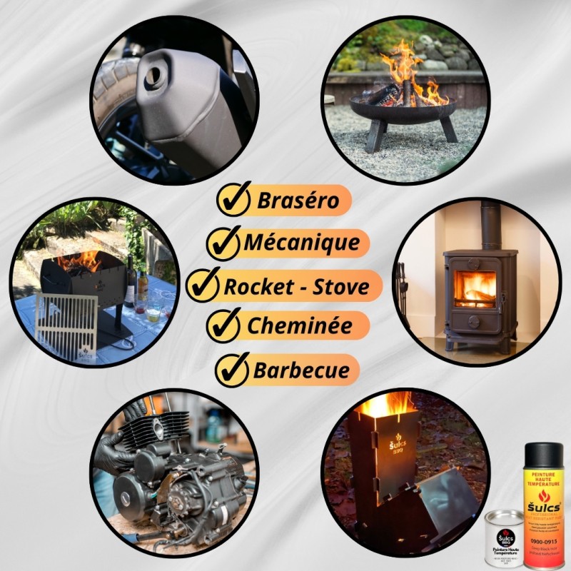 Pot of Professional Grey high temperature paint 900° - 1Kg