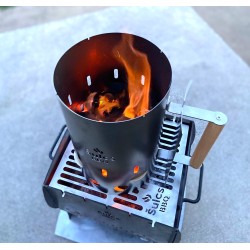 Cheminée d'allumage 100% Inox 2en1 pour barbecue au charbon de bois