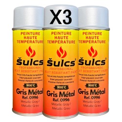 GRIS Métal - Peinture professionnelle haute température 900°c - Aérosol 400Ml - Ref. 0996