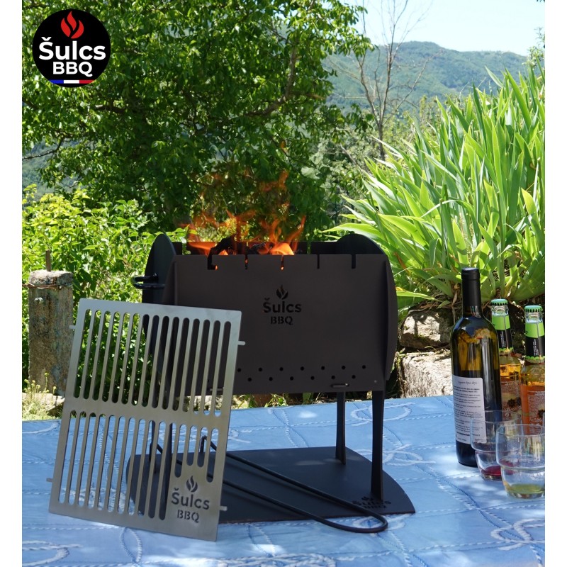 Table / transportable barbecue - Model S - Raw Steel -
