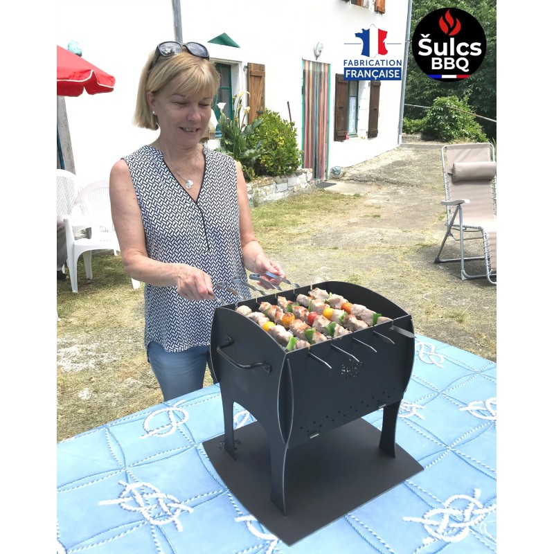 Barbecue de table / transportable - Modèle S - Acier Brut -