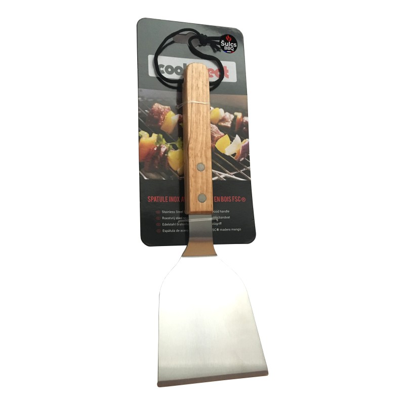 Stainless steel spatula for plancha and grills in FSC wood