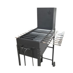 10x Brochettes Inox 60 cm avec étui de rangement