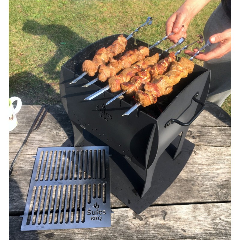 Barbecue de table / transportable - Modèle S - Noir Mat -
