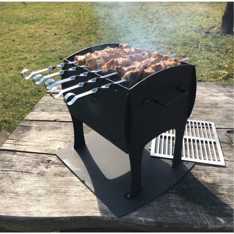 Barbecue de table / transportable - Modèle S - Acier Brut -
