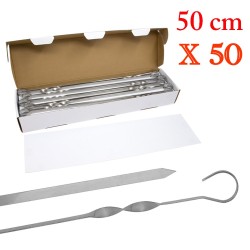 50x Stainless steel skewers 50cm