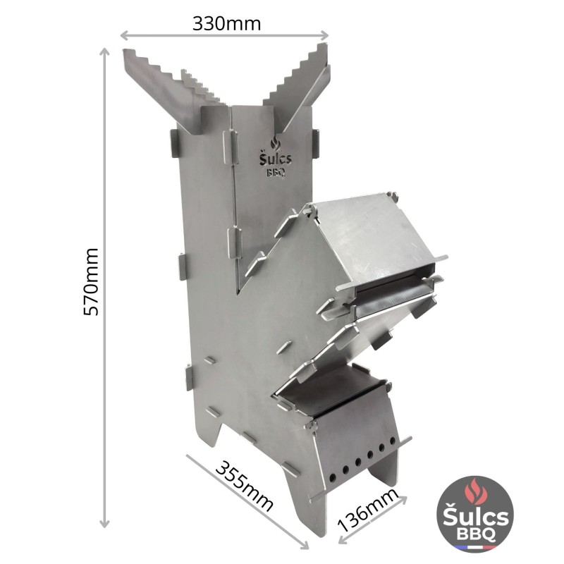 Rocket Stove transportable Šulcs BBQ