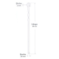 Brochettes 60x2 cm - 2mm - Lot de 6