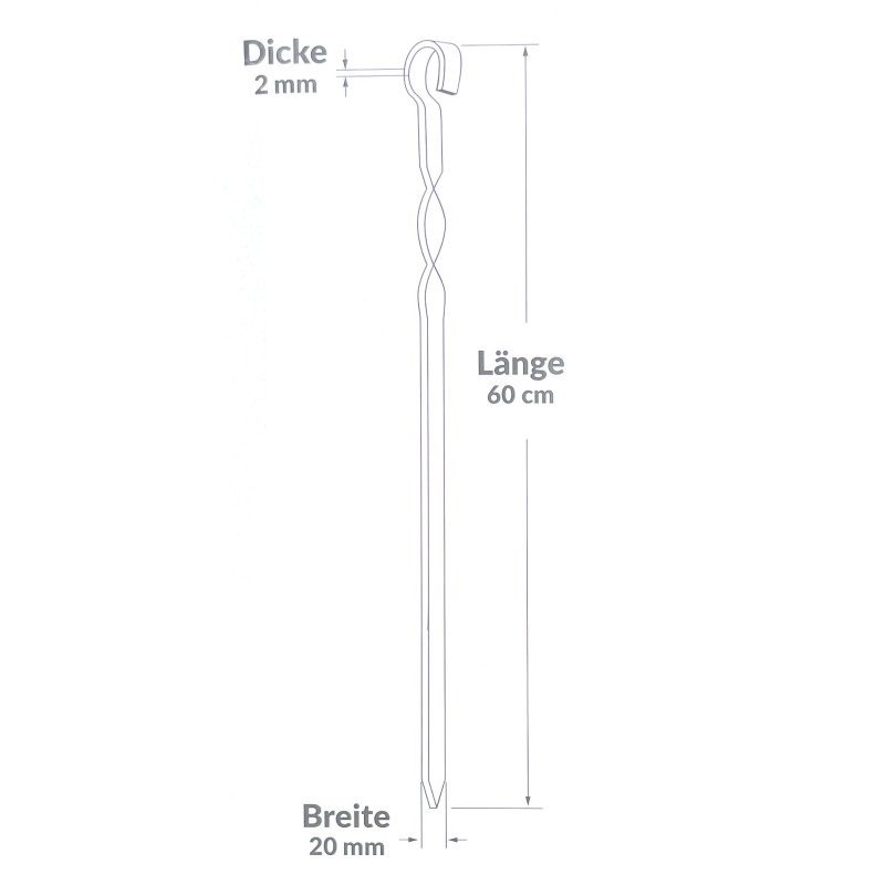 Skewers 60x2 cm - 2mm - Set of 6