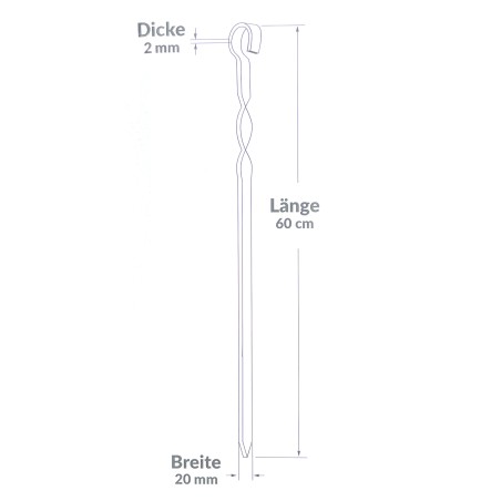 Brochettes 60x2 cm - 2mm - Lot de 6