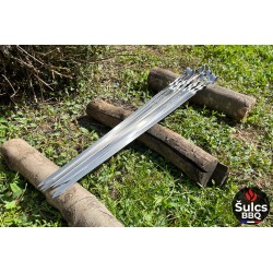 20x Brochettes Inox 60 cm avec étui de rangement en tissu